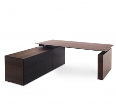 TESLA Стол письм. с тумбой SX ЭВКАЛИПТ МОРЕН/ЧЕРН Profoffice 110 103 ECL BL