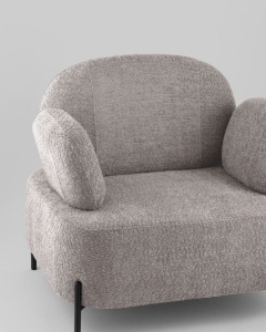 Кресло Stool Group Кэнди ткань букле с подлокотниками светло-серый