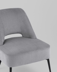 Кресло лаунж Stool Group Бостон велюр рельефный светло-серый