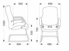 Кресло для посетителей Everprof Everprof Forum CF Экокожа Черный