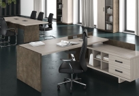 Стол для заседаний Skyland WOODandSTONE СФ-531102 Дрифтвуд Бетон Чикаго темный