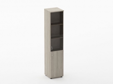 Шкаф высокий со стеклом Персона Грата Twin 16.16.13Пр Дуб Сантана светлый