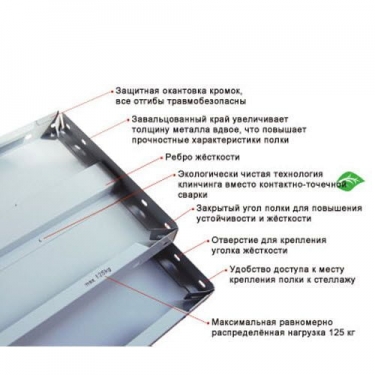 Полка Металл-Завод СТФУ 100х50