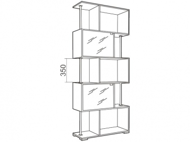 Стеллаж Rinner Style-4 Ясень шимо темный-ясень шимо светлый