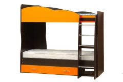 Кровать детская Матрица двухъярусная Юниор-2.1 Венге/Оранжевый