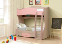 Кровать детская Матрица двухъярусная Юниор-7 Ясень шимо светлый/Лайм