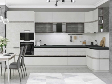 Кухонный гарнитур угловой Витра Бостон 1 ширина 401х146 см