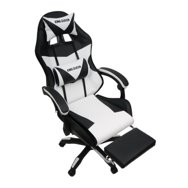 Кресло KINGQUEEN 1209 KINGQUEEN, цвет черный/белый с подсветкой, 1209-black-white-mass-led