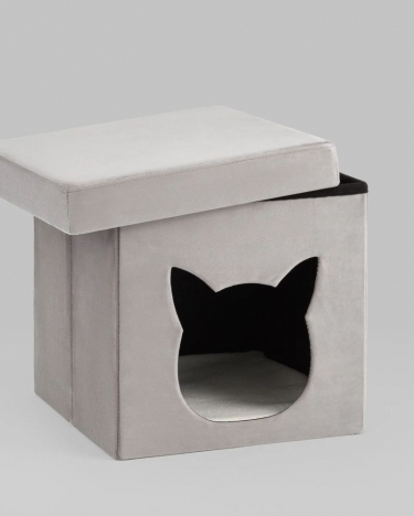 Пуф складной с ящиком Stool Group Store Pet серый