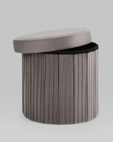 Пуф складной с ящиком Stool Group Store Round антрацитовый