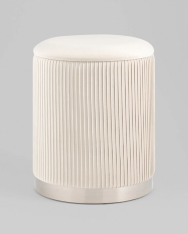 Пуф Stool Group Шарлотта с ящиком велюр бежевый серебро основание