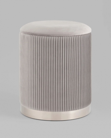 Пуф Stool Group Шарлотта с ящиком велюр серебристый серебро основание