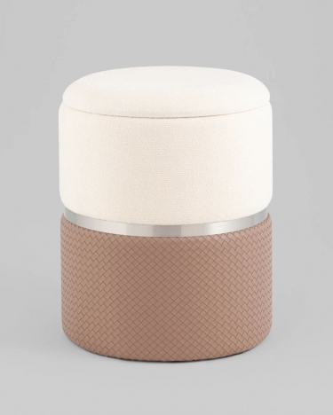 Пуф Stool Group Кэрри с ящиком светло-коричневый шенилл с экокожей