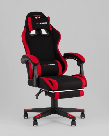 Кресло спортивное Stool Group TopChairs Prophet с оттоманкой ткань черно-красный