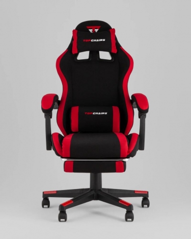 Кресло спортивное Stool Group TopChairs Prophet с оттоманкой ткань черно-красный