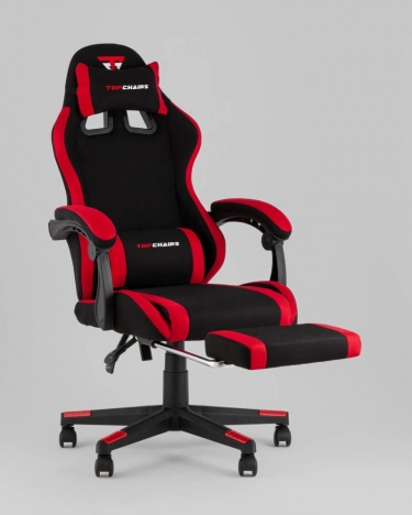 Кресло спортивное Stool Group TopChairs Prophet с оттоманкой ткань черно-красный