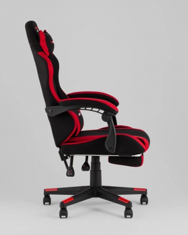 Кресло спортивное Stool Group TopChairs Prophet с оттоманкой ткань черно-красный