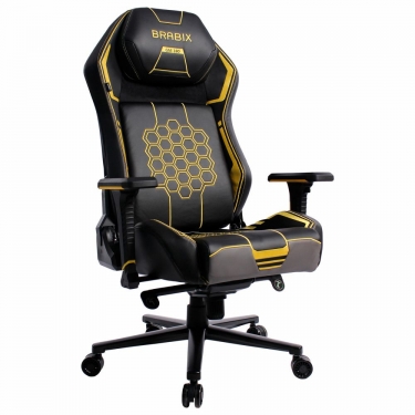 Геймерское кресло BRABIX BRABIX PREMIUM Tanos GM-180 черное/желтое
