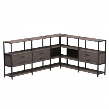 Набор стеллажных систем Everprof Everprof EVO 15 Дуб Пасадена Черный