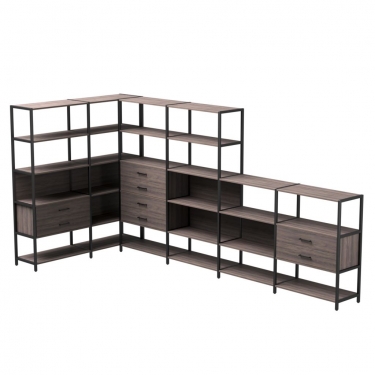 Набор стеллажных систем Everprof Everprof EVO 18 Дуб Пасадена Черный