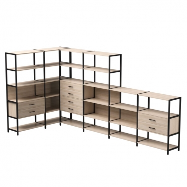 Набор стеллажных систем Everprof Everprof EVO 18 Дуб Соната Черный