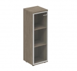 Шкаф средний со стеклом, задняя стенка ХДФ левый Норден Wing WN.802.OD.AL.L Дуб темный