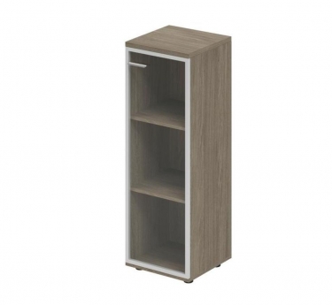 Шкаф средний со стеклом, задняя стенка ЛДСП правый Норден Wing WN.812.OD.AL.R Дуб темный