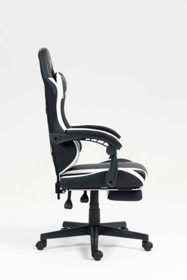 Кресло спортивное Stool Group TopChairs Prophet с оттоманкой черно-белый