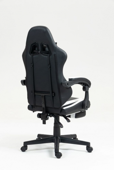 Кресло спортивное Stool Group TopChairs Prophet с оттоманкой черно-белый