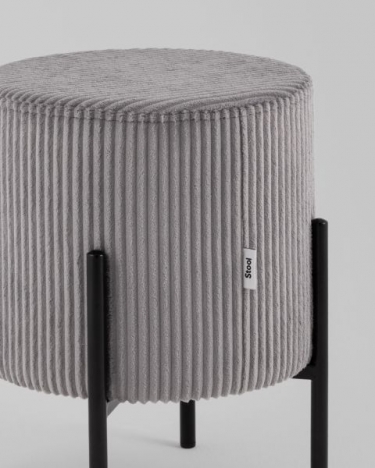 Пуф Stool Group Кейси велюр рельефный светло-серый