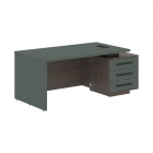 Стол руководителя правый Skyland VELION VCT 1890 R Яшма черный Дуб Сильвер