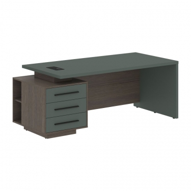 Стол руководителя левый Skyland VELION VCT 2090 L Нефрит Дуб Сильвер