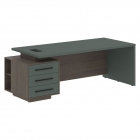 Стол руководителя левый Skyland VELION VCT 2290 L Яшма черный Дуб Сильвер