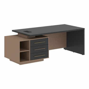 Стол руководителя левый Skyland VELION VCT 2190 L Яшма черный Кобра