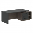 Стол руководителя правый Skyland VELION VCT 2190 R Яшма черный Дуб Сильвер