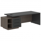 Стол руководителя левый Skyland VELION VCT 2390 L Яшма черный Дуб Сильвер