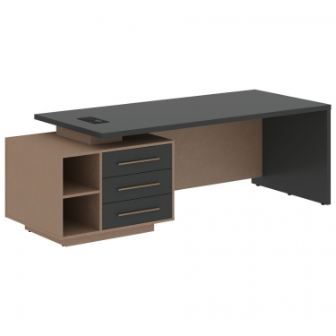 Стол руководителя левый Skyland VELION VCT 2390 L Яшма черный Кобра