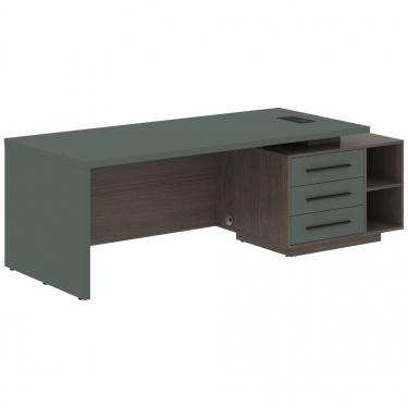 Стол руководителя правый Skyland VELION VCT 2390 R Нефрит Дуб Сильвер