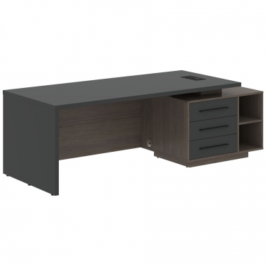 Стол руководителя правый Skyland VELION VCT 2390 R Яшма черный Дуб Сильвер