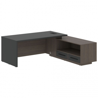 Стол руководителя правый Skyland VELION VCT 2119 R Яшма черный Дуб Сильвер