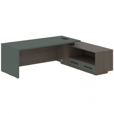 Стол руководителя правый Skyland VELION VCT 2319 R Нефрит Дуб Сильвер