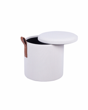 Пуф Stool Group Руни XS с ящиком вельвет белый