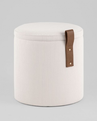 Пуф Stool Group Руни XS с ящиком вельвет белый