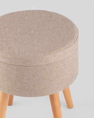 Пуф с ящиком Stool Group Store Woody рогожка бежевая