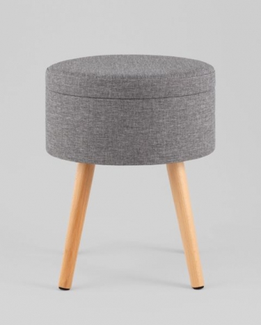Пуф с ящиком Stool Group Store Woody рогожка серая