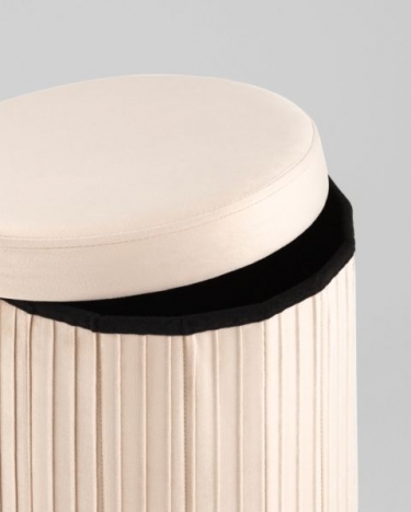 Пуф складной с ящиком Stool Group Store Round бежевый