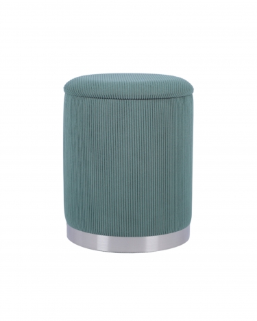 Пуф Stool Group Эмили с ящиком серебро вельвет зеленый