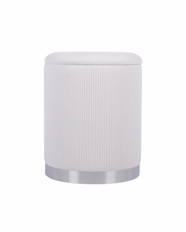 Пуф Stool Group Эмили с ящиком серебро вельвет молочный