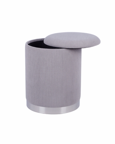 Пуф Stool Group Эмили с ящиком серебро вельвет серый