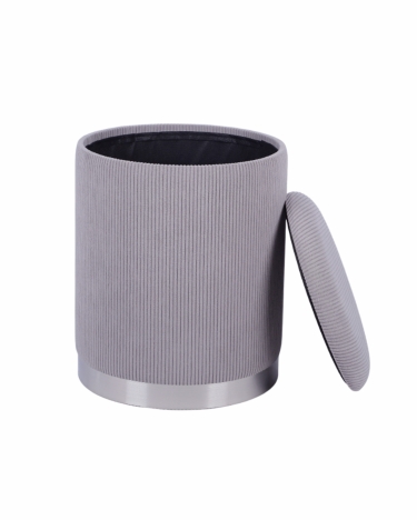 Пуф Stool Group Эмили с ящиком серебро вельвет серый